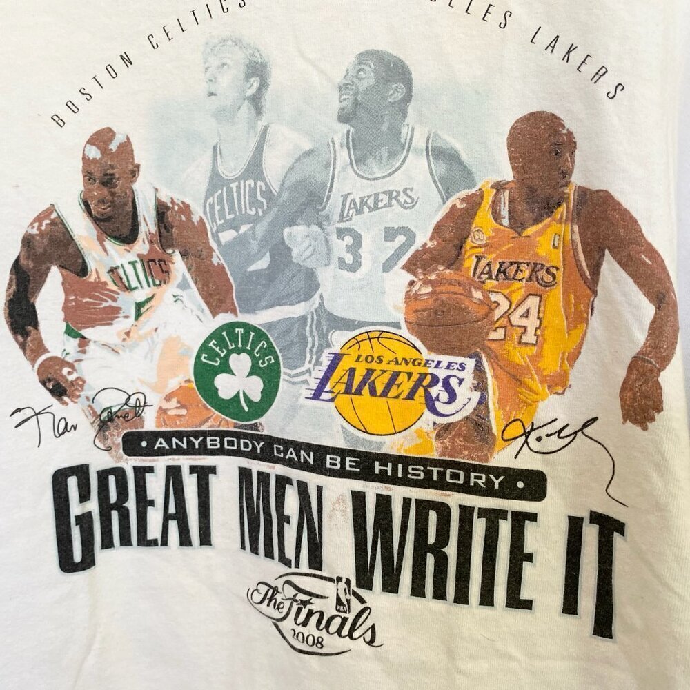 Boston Celtics vs LA Lakers Vintage 2008 NBA Finals T Shirt Bryant Garnett